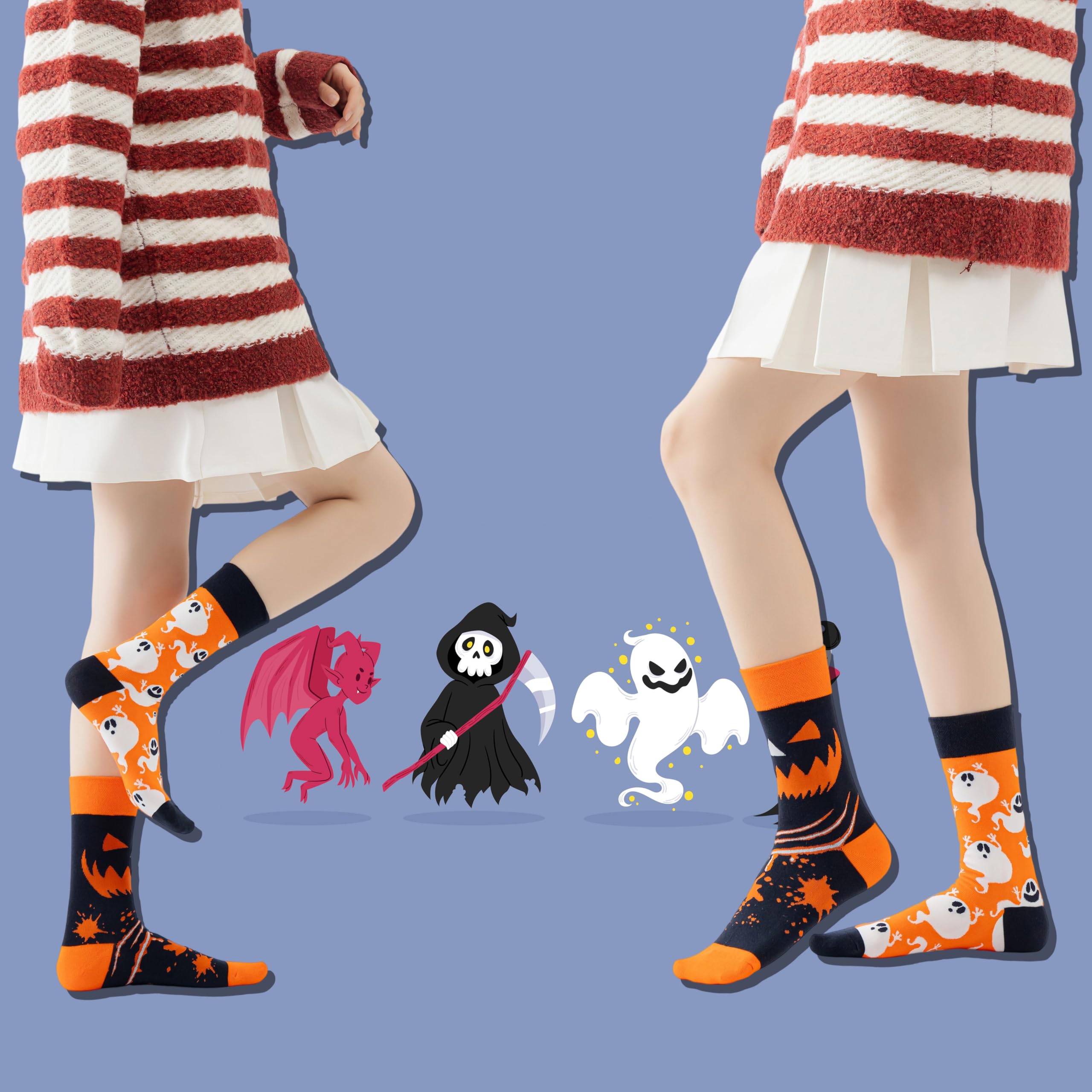 Demons and Ghosts Women Casual Calf Socks